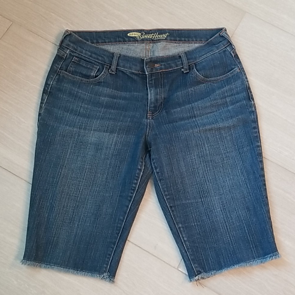 Womens long cut off shorts